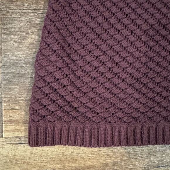 VTG 90s Y2K Brown Waffle Knit Cardigan Sweater V-Neck Button Front Wide Sleeve - Picture 3 of 11